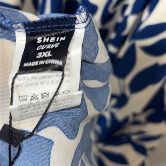 NEW SHEIN Blue White Floral Maxi Long Dress V-Neck Spaghetti Strap Plus Size 3XL - Picture 5 of 6